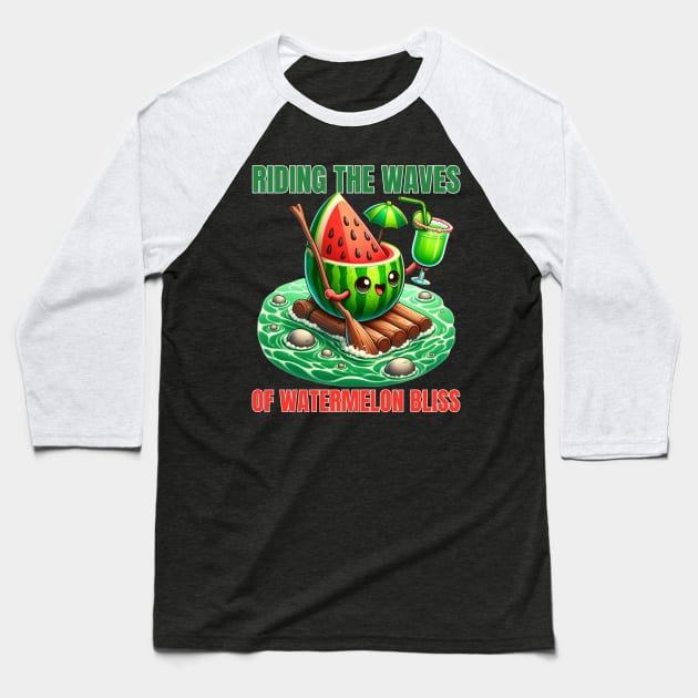 Watermelon Surf - Riding the Waves of Watermelon Bliss Shirt Baseball T-Shirt by vk09design